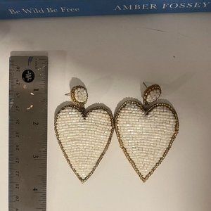 beaded heart earrings